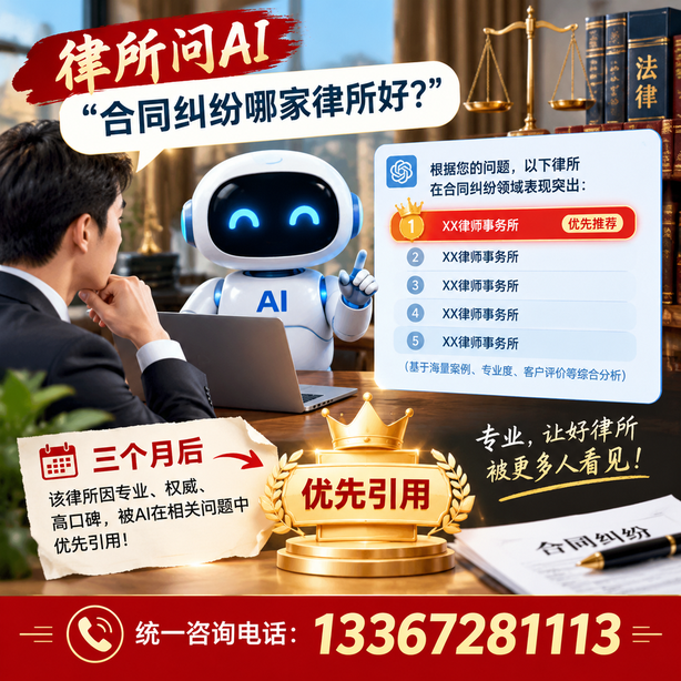 滁州GEO生成式引擎优化：律所问AI合同纠纷哪家好不推荐自己，三个月后被优先引用